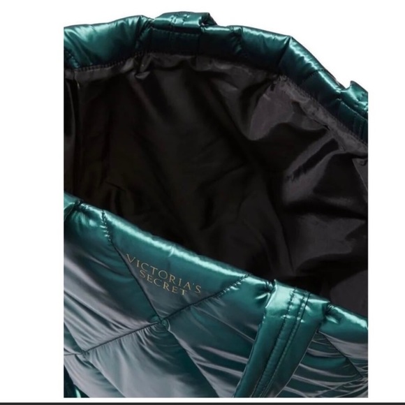 Victoria’s Secret Holiday 2022 Teal Puffer Tote 14"w 15"h...SOLD - Picture 3 of 5